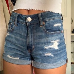 American Eagle Hi-rise shortie jean shorts